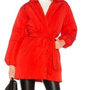 Calla Lily Belted Puffer in Vermilion
LOVERS AND FRIENDS